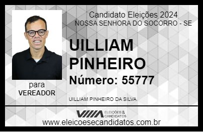 Candidato UILLIAM PINHEIRO 2024 - NOSSA SENHORA DO SOCORRO - Eleições