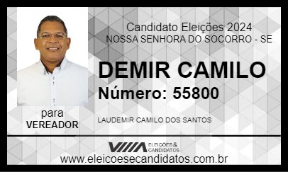 Candidato DEMIR CAMILO 2024 - NOSSA SENHORA DO SOCORRO - Eleições