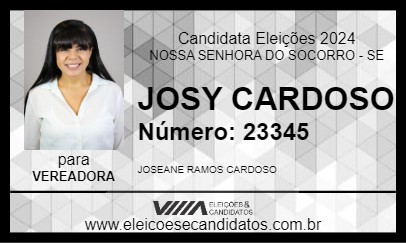 Candidato JOSY CARDOSO 2024 - NOSSA SENHORA DO SOCORRO - Eleições