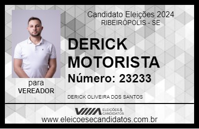 Candidato DERICK MOTORISTA 2024 - RIBEIRÓPOLIS - Eleições