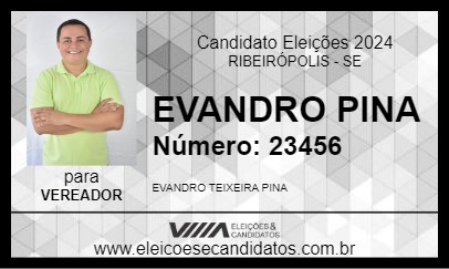 Candidato EVANDRO PINA 2024 - RIBEIRÓPOLIS - Eleições