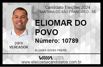 Candidato ELIOMAR DO POVO 2024 - SANTANA DO SÃO FRANCISCO - Eleições