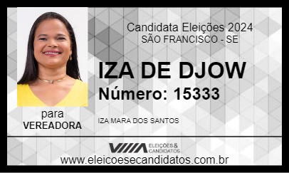 Candidato IZA DE DJOW 2024 - SÃO FRANCISCO - Eleições