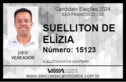 Candidato SUELLITON DE ELÍZIA 2024 - SÃO FRANCISCO - Eleições