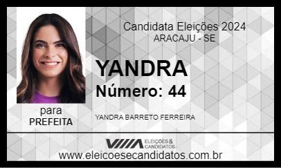 Candidato YANDRA 2024 - ARACAJU - Eleições