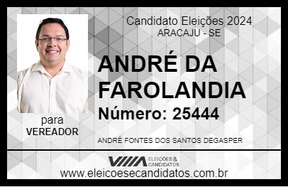 Candidato ANDRÉ DA FAROLANDIA 2024 - ARACAJU - Eleições