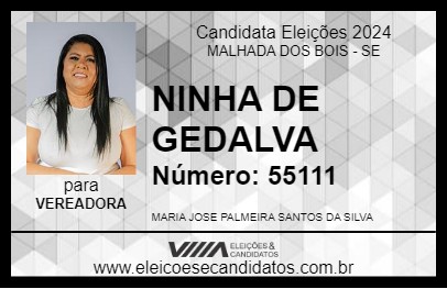 Candidato NINHA DE GEDALVA 2024 - MALHADA DOS BOIS - Eleições