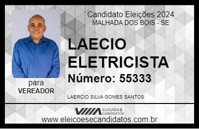 Candidato LAECIO ELETRICISTA 2024 - MALHADA DOS BOIS - Eleições