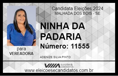 Candidato NINHA DA PADARIA 2024 - MALHADA DOS BOIS - Eleições