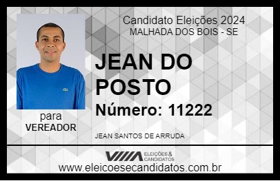 Candidato JEAN DO POSTO 2024 - MALHADA DOS BOIS - Eleições