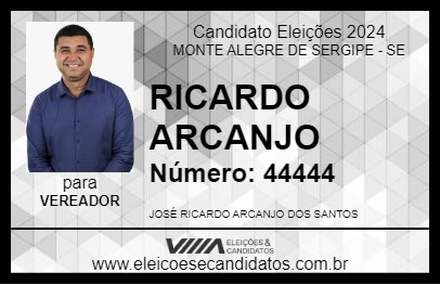 Candidato RICARDO ARCANJO 2024 - MONTE ALEGRE DE SERGIPE - Eleições