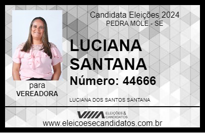 Candidato LUCIANA SANTANA 2024 - PEDRA MOLE - Eleições