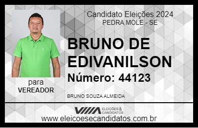 Candidato BRUNO DE EDIVANILSON 2024 - PEDRA MOLE - Eleições