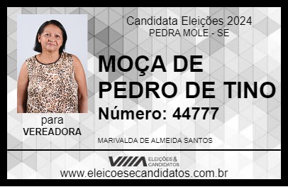 Candidato MOÇA DE PEDRO DE TINO 2024 - PEDRA MOLE - Eleições