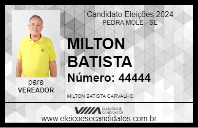 Candidato MILTON BATISTA 2024 - PEDRA MOLE - Eleições