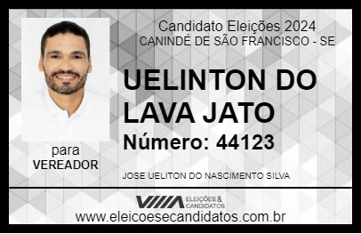 Candidato UELITON DO LAVA JATO 2024 - CANINDÉ DE SÃO FRANCISCO - Eleições