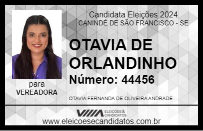 Candidato OTAVIA DE ORLANDINHO 2024 - CANINDÉ DE SÃO FRANCISCO - Eleições