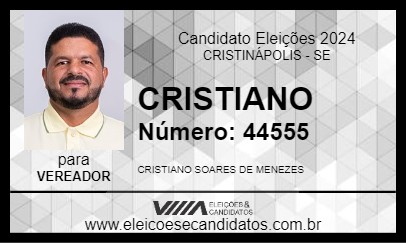 Candidato CRISTIANO 2024 - CRISTINÁPOLIS - Eleições