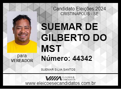 Candidato SUEMAR DE GILBERTO DO MST 2024 - CRISTINÁPOLIS - Eleições