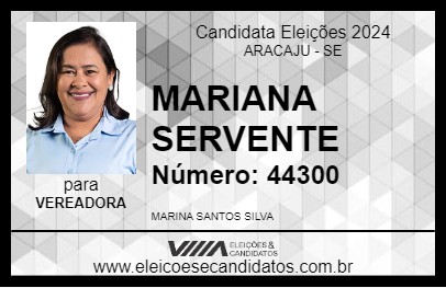 Candidato MARIANA SERVENTE 2024 - ARACAJU - Eleições