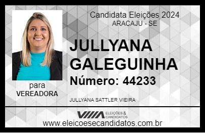 Candidato JULLYANA GALEGUINHA 2024 - ARACAJU - Eleições