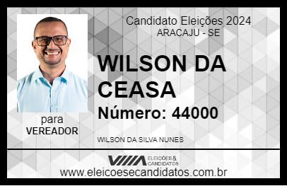 Candidato WILSON DA CEASA 2024 - ARACAJU - Eleições