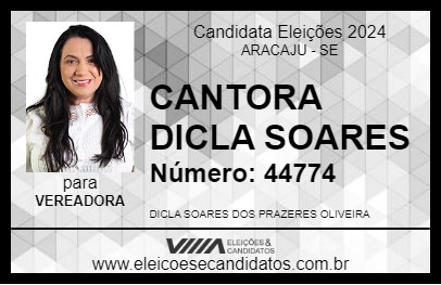 Candidato CANTORA DICLA SOARES 2024 - ARACAJU - Eleições