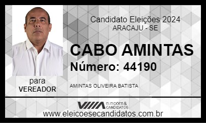 Candidato CABO AMINTAS 2024 - ARACAJU - Eleições