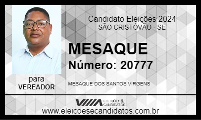 Candidato MESAQUE 2024 - SÃO CRISTÓVÃO - Eleições