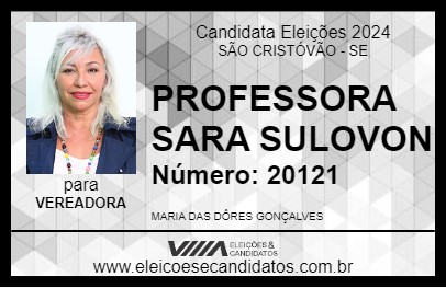 Candidato PROFESSORA SARA SULOVON 2024 - SÃO CRISTÓVÃO - Eleições