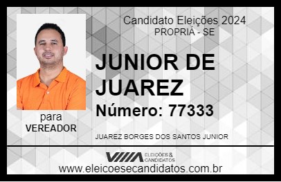 Candidato JUNIOR DE JUAREZ 2024 - PROPRIÁ - Eleições