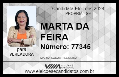 Candidato MARTA DA FEIRA 2024 - PROPRIÁ - Eleições