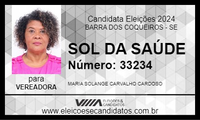 Candidato SOL DA SAÚDE 2024 - BARRA DOS COQUEIROS - Eleições