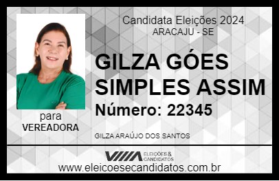 Candidato GILZA GÓES SIMPLES ASSIM 2024 - ARACAJU - Eleições