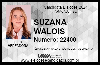 Candidato SUZANA WALOIS 2024 - ARACAJU - Eleições