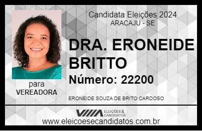 Candidato DRA. ERONEIDE BRITTO 2024 - ARACAJU - Eleições