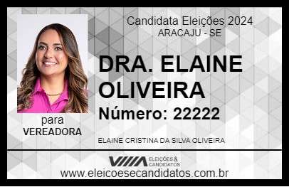 Candidato DRA. ELAINE OLIVEIRA 2024 - ARACAJU - Eleições