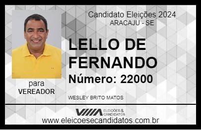 Candidato LELLO DE FERNANDO 2024 - ARACAJU - Eleições