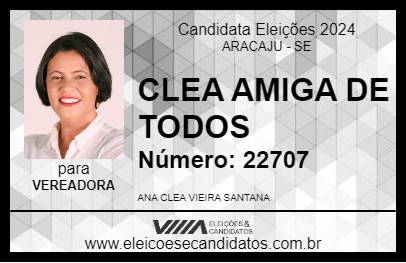 Candidato CLEA AMIGA DE TODOS 2024 - ARACAJU - Eleições