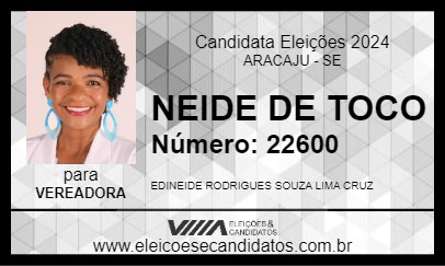 Candidato NEIDE DE TOCO 2024 - ARACAJU - Eleições