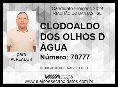 Candidato CLODOALDO 2024 - RIACHÃO DO DANTAS - Eleições