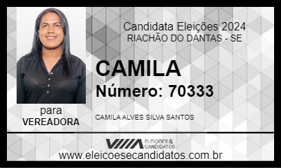 Candidato CAMILA DA LAGOA 2024 - RIACHÃO DO DANTAS - Eleições