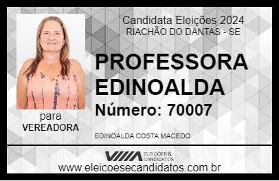 Candidato PROFESSORA EDINOALDA 2024 - RIACHÃO DO DANTAS - Eleições