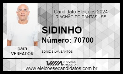 Candidato SIDINHO 2024 - RIACHÃO DO DANTAS - Eleições