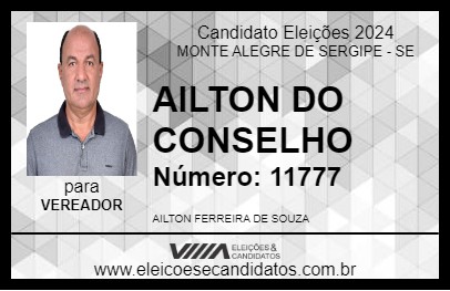 Candidato AILTON DO CONSELHO 2024 - MONTE ALEGRE DE SERGIPE - Eleições