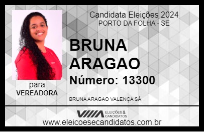 Candidato BRUNA ARAGAO 2024 - PORTO DA FOLHA - Eleições