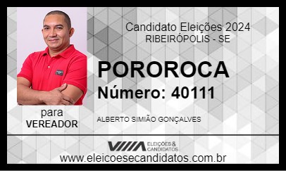 Candidato POROROCA 2024 - RIBEIRÓPOLIS - Eleições