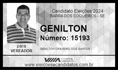 Candidato GENILTON 2024 - BARRA DOS COQUEIROS - Eleições