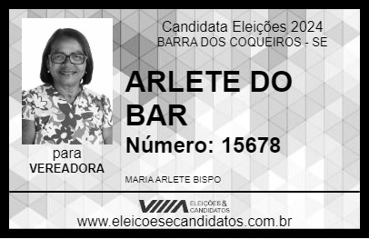 Candidato ARLETE DO BAR 2024 - BARRA DOS COQUEIROS - Eleições