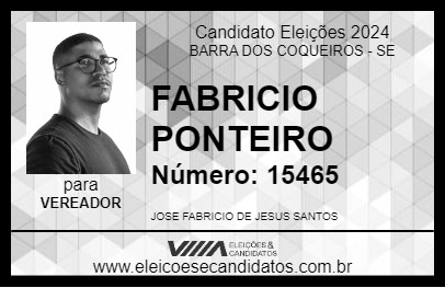 Candidato FABRICIO PONTEIRO 2024 - BARRA DOS COQUEIROS - Eleições